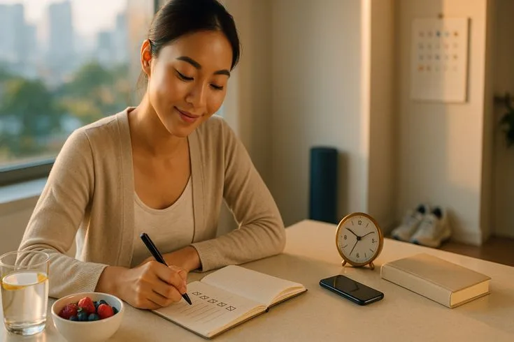 Person practicing personal growth and goal setting